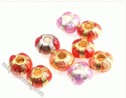 Mixed Color Zincy Alloy Large hole beads with Enamel 008