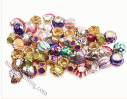 Mixed Color Zincy Alloy Large hole beads with Enamel 006